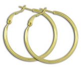 Brinco de argola liso folheado a ouro