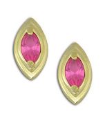 Brinco folheado a ouro com pedra navete (div cores)